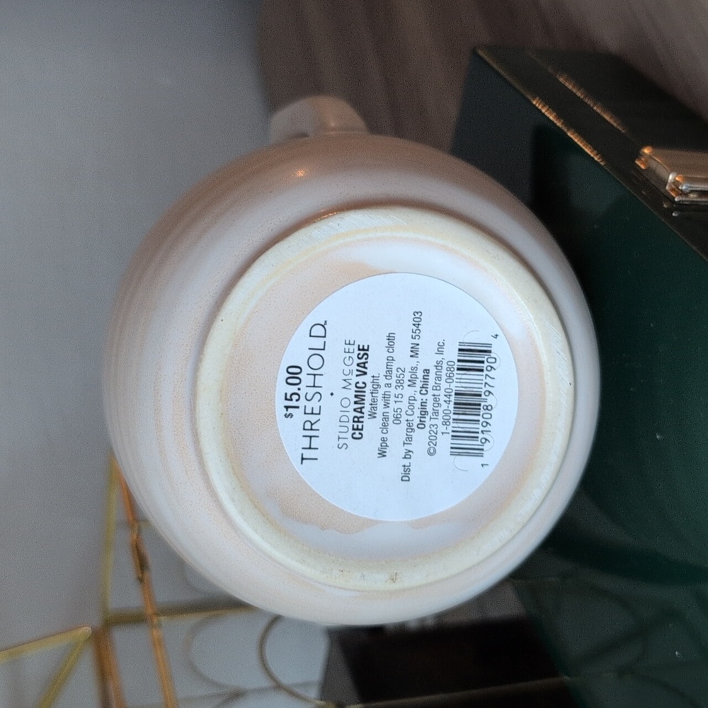 Threshold Cream Ceramic Vase With Handles - Picture 2 of 3